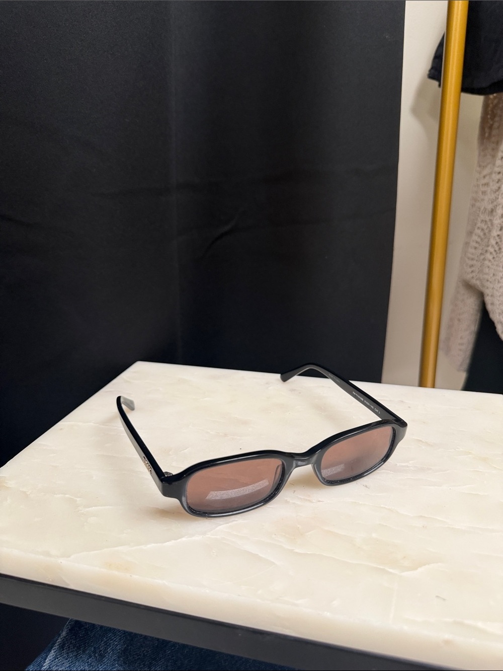 DMY Black Frame Sunglasses with Brown Lenses